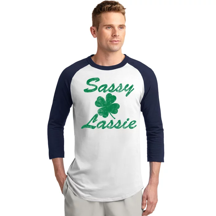 Sassy Lassy Irish Clover St. Patricks Day Baseball Sleeve Shirt