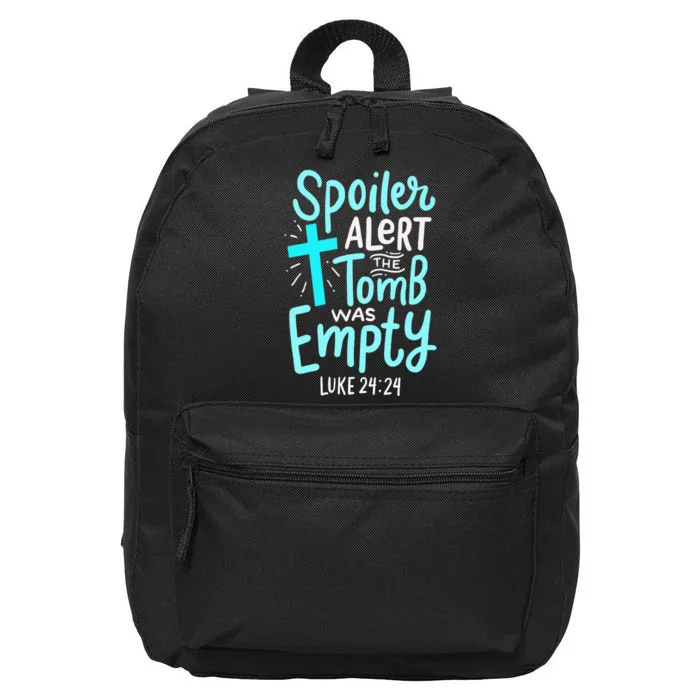 Spoiler Alert Tomb Was Empty Easter Religious Christian Gift 16 in Basic Backpack