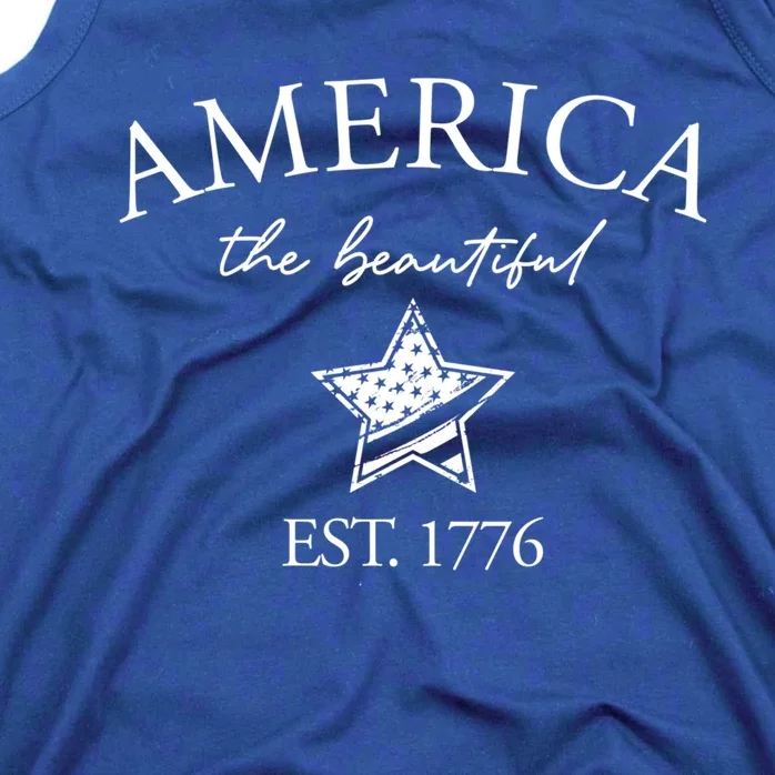 Star America The Beautiful Est 1776 We Love America Cute Gift Tank Top