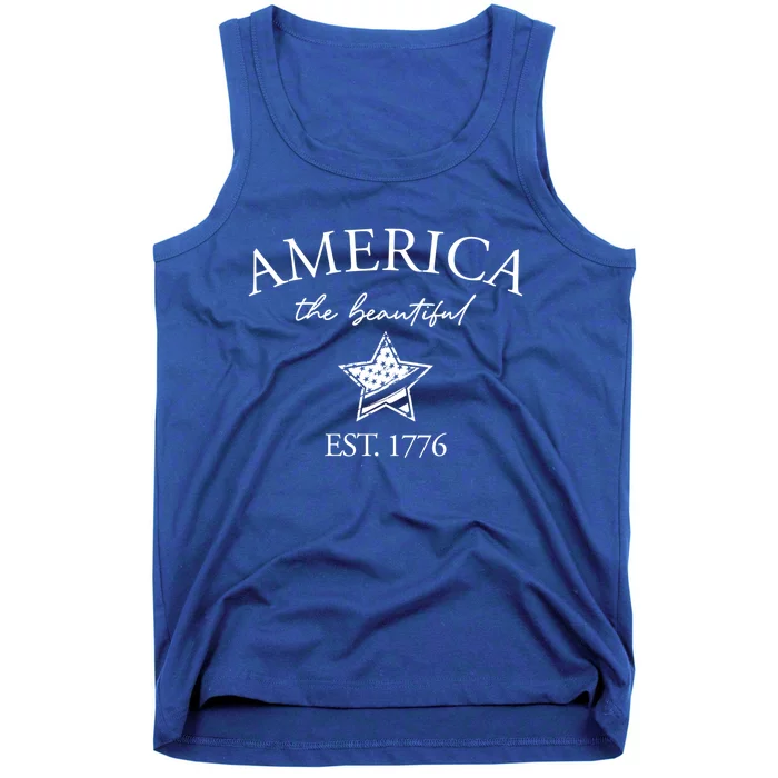 Star America The Beautiful Est 1776 We Love America Cute Gift Tank Top