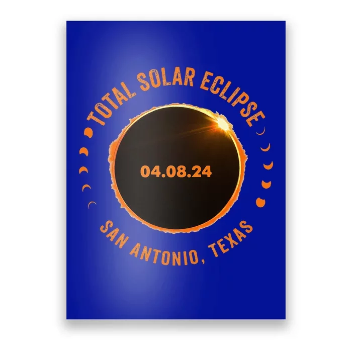 San Antonio Texas State Solar Eclipse 2024 Poster