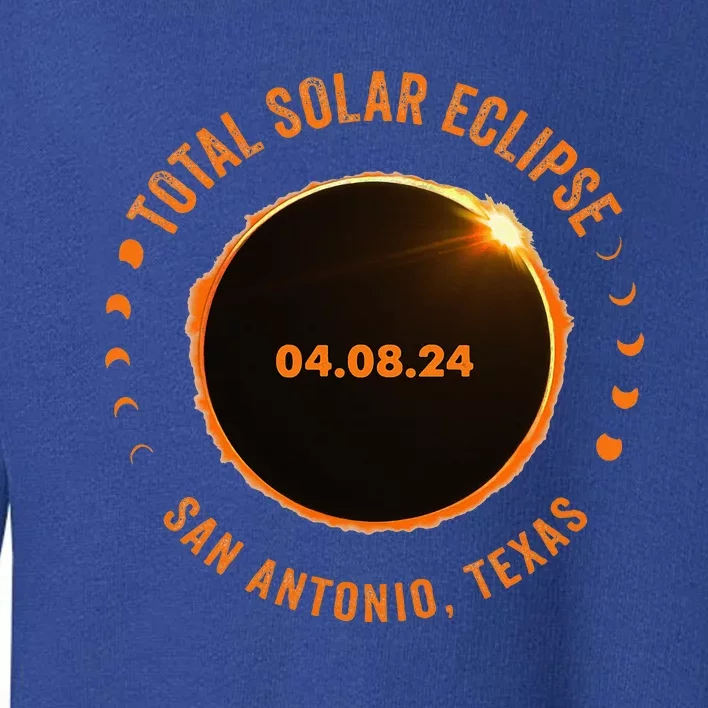 San Antonio Texas State Solar Eclipse 2024 Toddler Sweatshirt