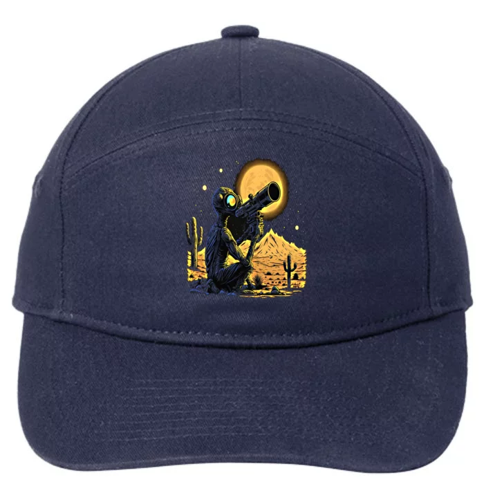 Space Alien Telescope Planets Astronomy Space Meaningful Gift 7-Panel Snapback Hat