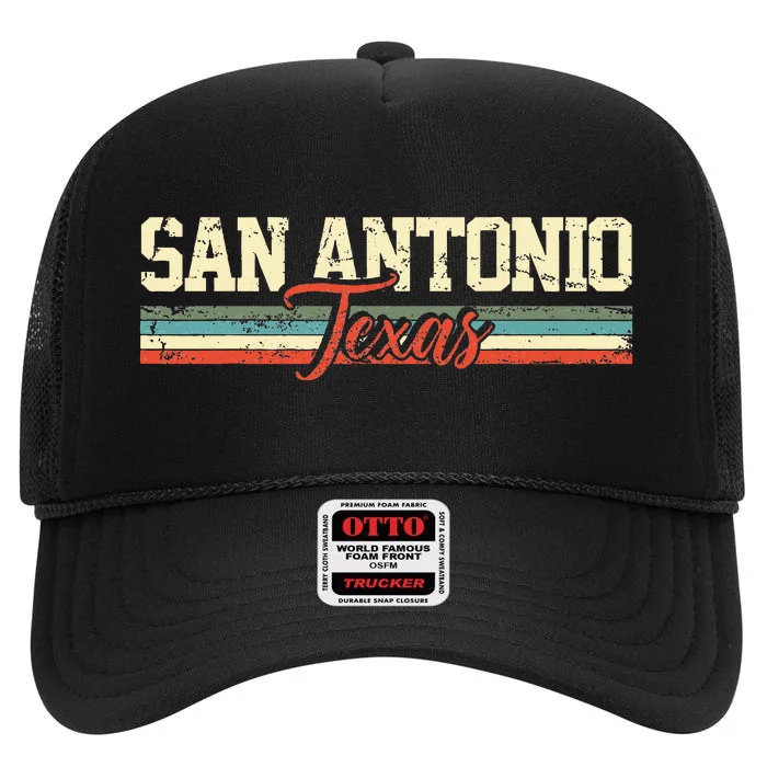 San Antonio Texas Vintage Gift High Crown Mesh Trucker Hat