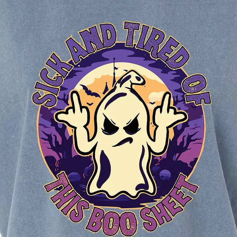 Sick And Tired Of This Boo Sheet Halloween Ghost Costume Garment-Dyed Women's Muscle Tee