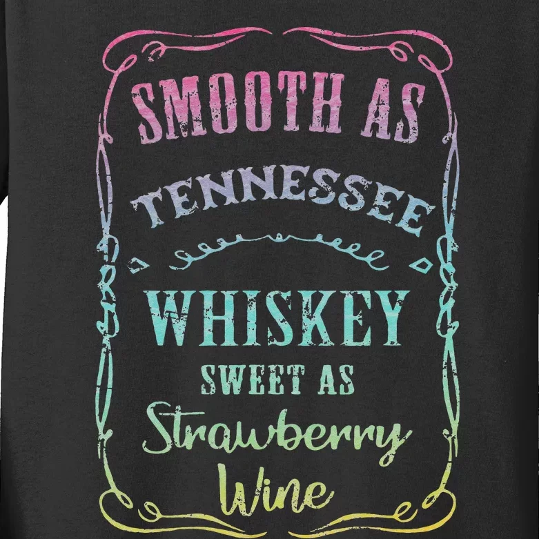 Smooth as Tennessee Whiskey Funny Humour Tee Vacation Kids Long Sleeve Shirt