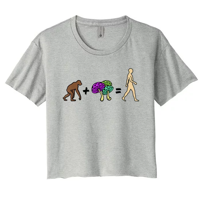 Stoned Ape Theory Psychedelic Magic Mushroom Monkey Women's Crop Top Tee