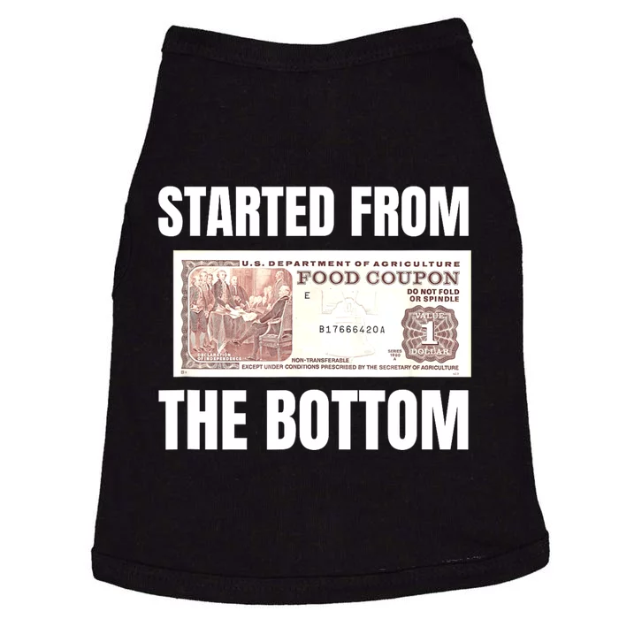 Started At The Bottom Funny Food Stamp 80s 90s Kids Know Doggie Tank