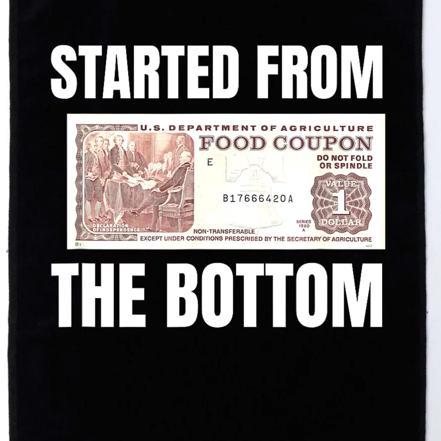 Started At The Bottom Funny Food Stamp 80s 90s Kids Know Platinum Collection Golf Towel