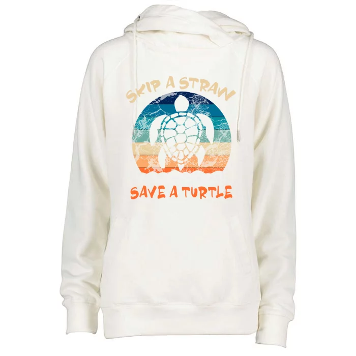 Save A Turtle Skip A Straw Turtles Tee Gift Womens Funnel Neck Pullover Hood