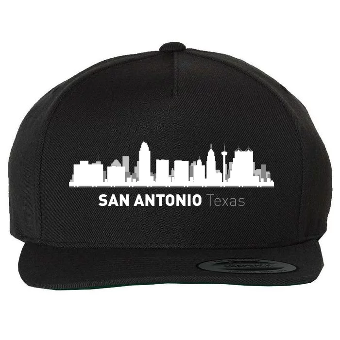 San Antonio Texas Skyline Wool Snapback Cap