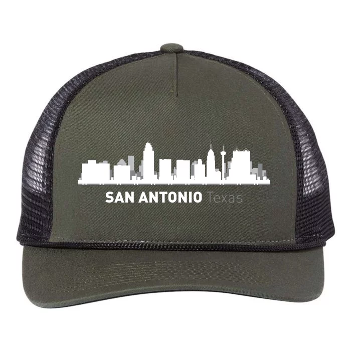 San Antonio Texas Skyline Retro Rope Trucker Hat Cap