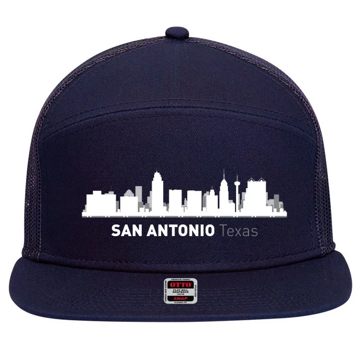 San Antonio Texas Skyline 7 Panel Mesh Trucker Snapback Hat