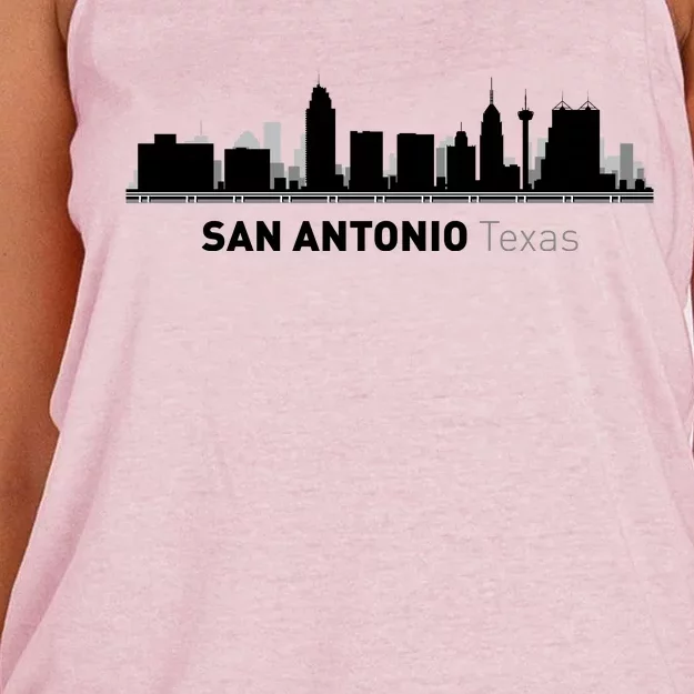 San Antonio Texas Skyline Women's Knotted Racerback Tank