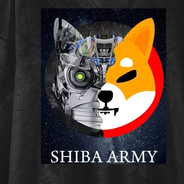 Shiba Army Terminator Dog Crypto Currency Meme Hooded Wearable Blanket