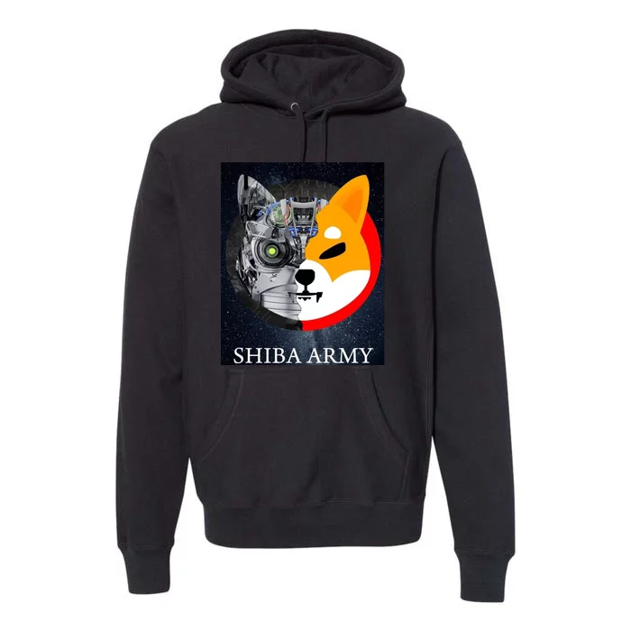 Shiba Army Terminator Dog Crypto Currency Meme Premium Hoodie