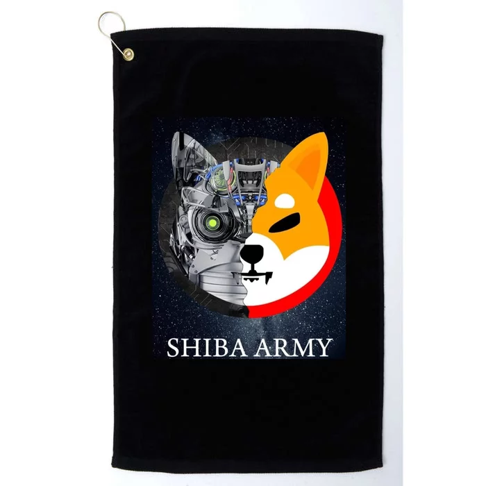 Shiba Army Terminator Dog Crypto Currency Meme Platinum Collection Golf Towel