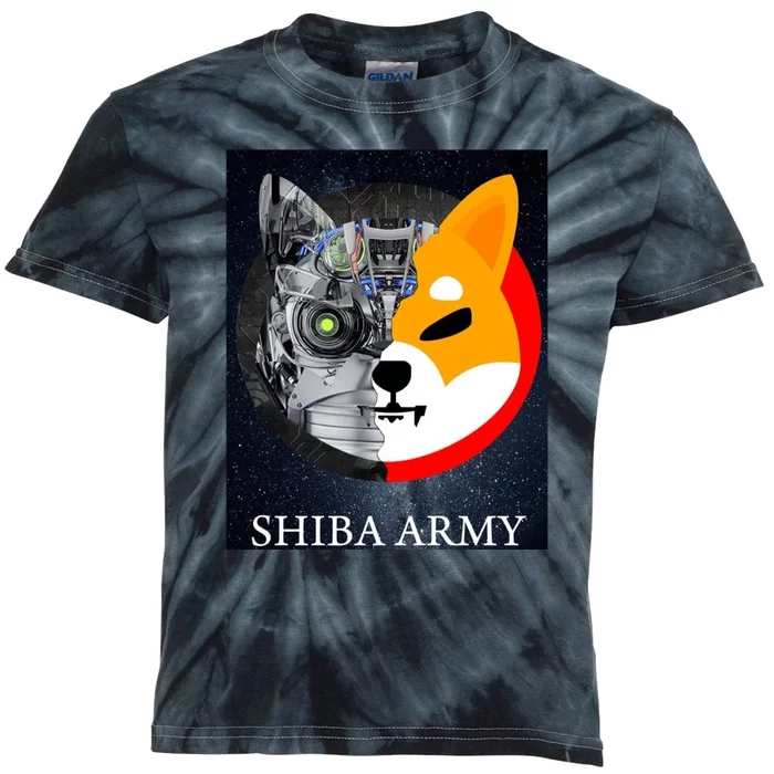 Shiba Army Terminator Dog Crypto Currency Meme Kids Tie-Dye T-Shirt