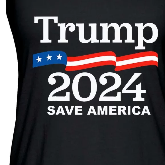 Save America Trump 2024 Ladies Essential Flowy Tank