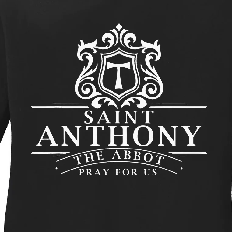 St Anthony The Abbot Great Monk Catholic Saints Skin Ladies Long Sleeve Shirt