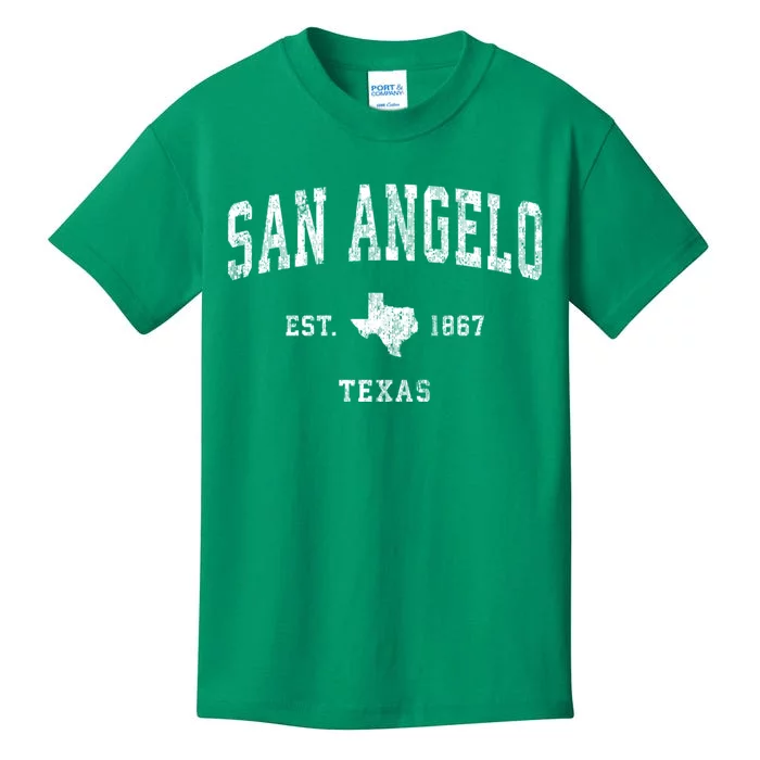 San Angelo Texas Tx Vintage Athletic Sports Kids T-Shirt