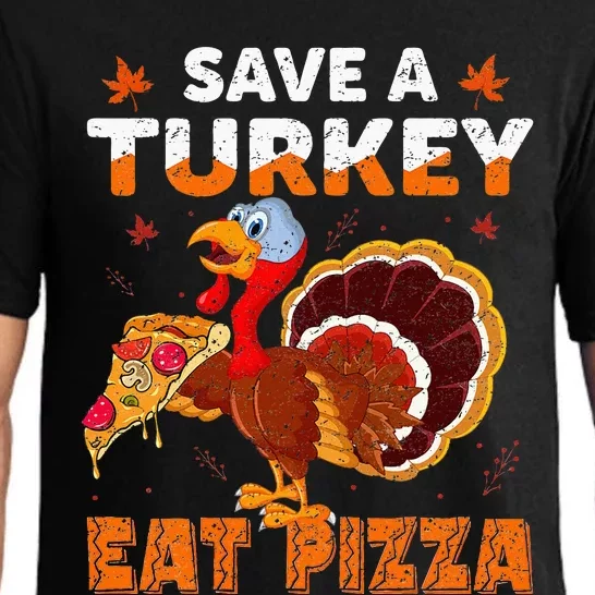 Save a turkey eat a pizza retro Thanksgiving costume Pajama Set