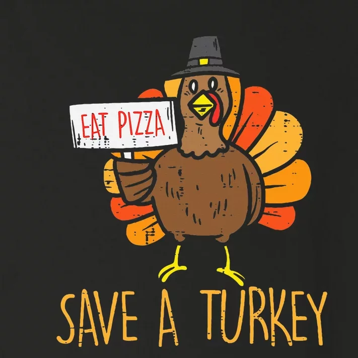 Save A Turkey Eat Pizza Funny Thanksgiving Toddler Long Sleeve Shirt