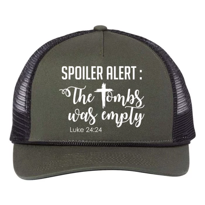 Spoiler Alert Tomb Was Empty Easter Funny Christian Gift Retro Rope Trucker Hat Cap