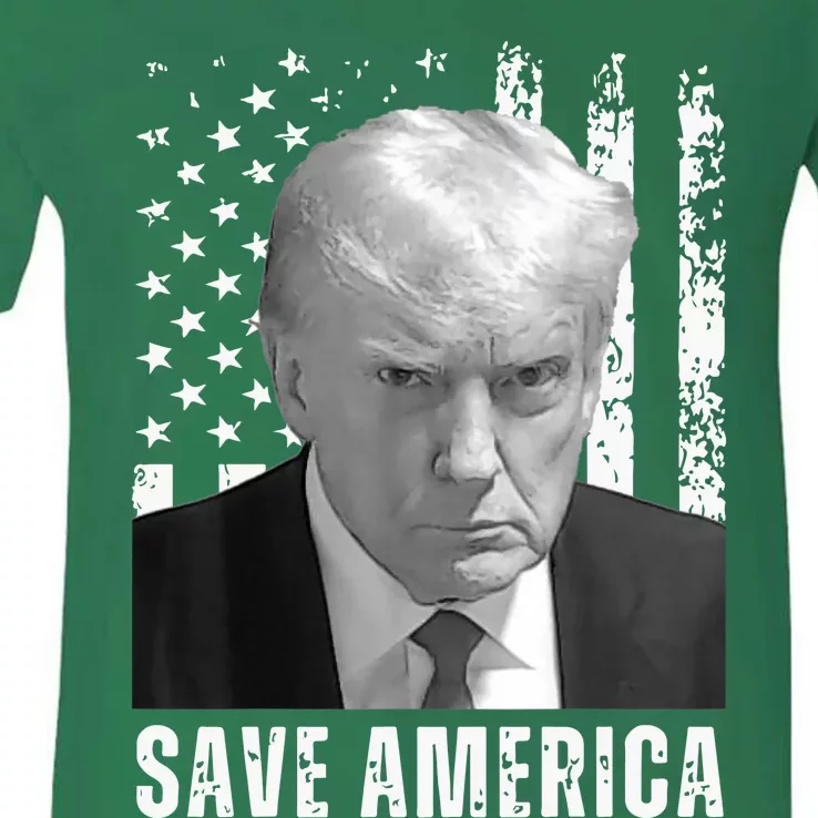 Save America Trump Mugshot Donald Trump 2024 V-Neck T-Shirt