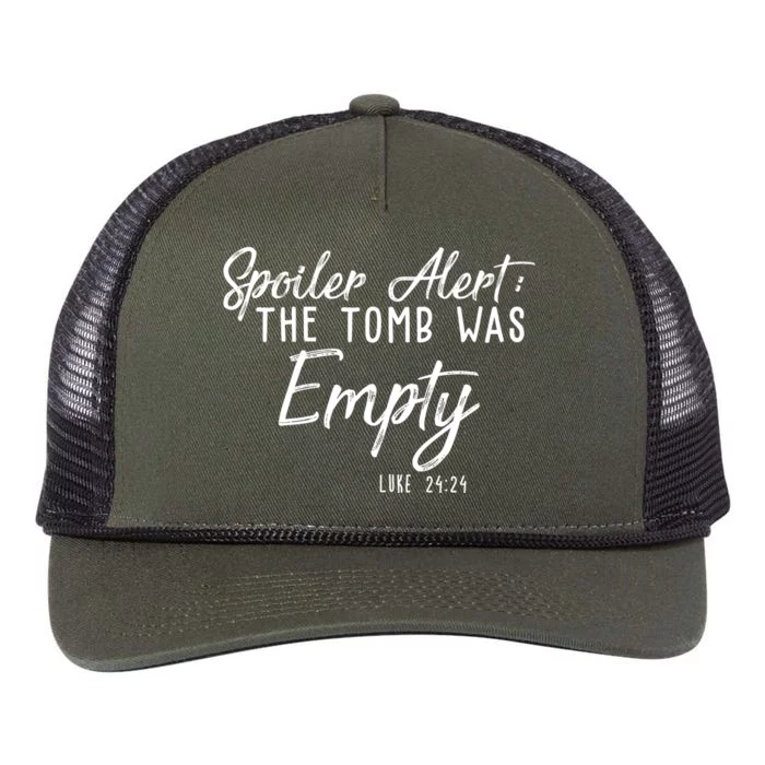 Spoiler Alert The Tomb Was Empty Christianity Retro Rope Trucker Hat Cap