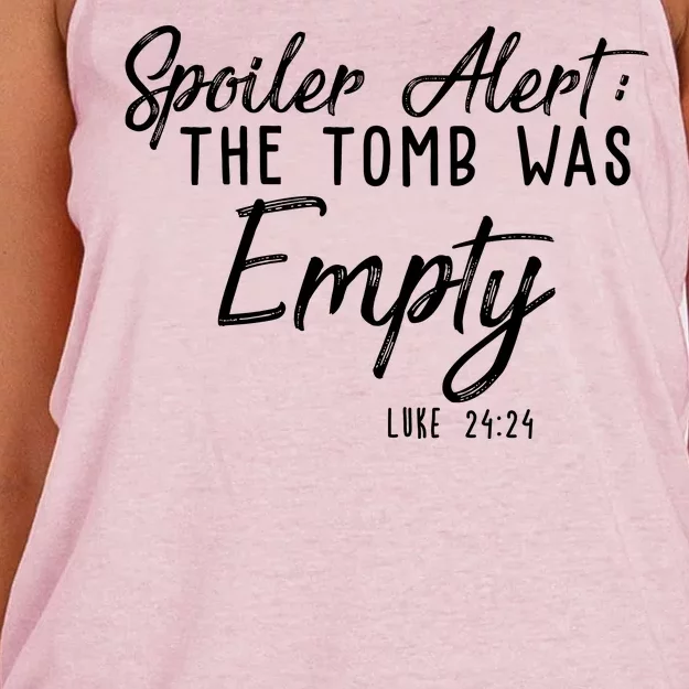 Spoiler Alert The Tomb Was Empty Christianity Women's Knotted Racerback Tank