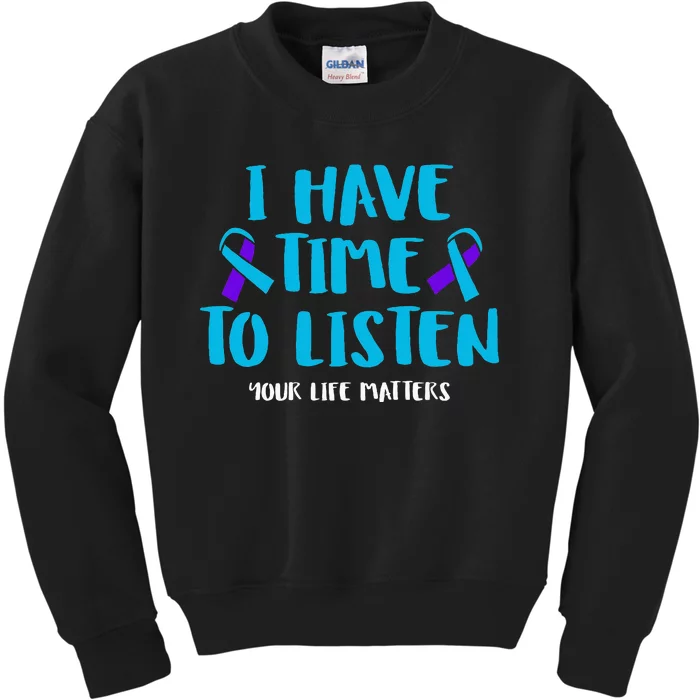 Suicide Awareness Tal Health Awareness Kids Sweatshirt