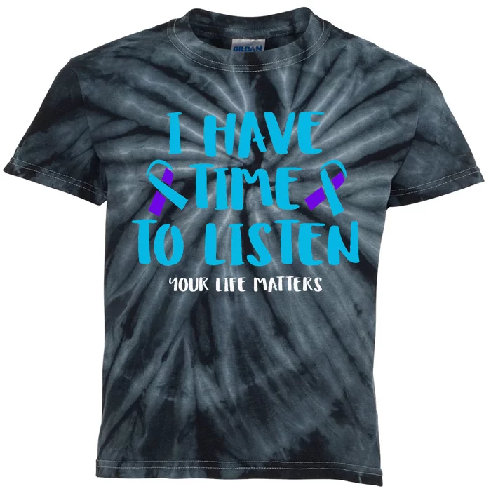 Suicide Awareness Tal Health Awareness Kids Tie-Dye T-Shirt