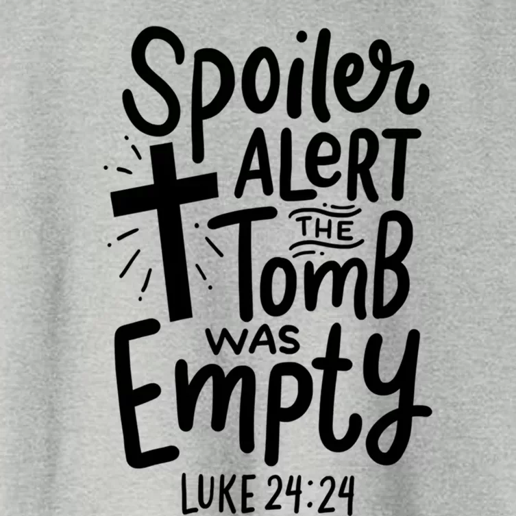 Spoiler Alert Tomb Was Empty Easter Funny Christian Gift Women's Crop Top Tee