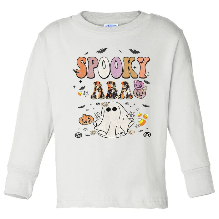 Spooky ABA Therapy Behavior Analyst Future Bcba Halloween Toddler Long Sleeve Shirt