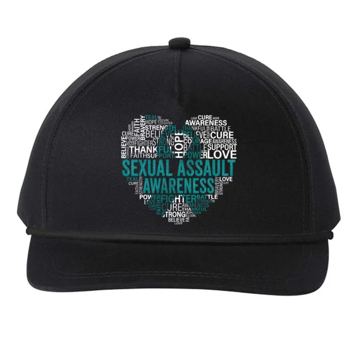 Sexual Assault Teal Ribbon Awareness Support Snapback Five-Panel Rope Hat