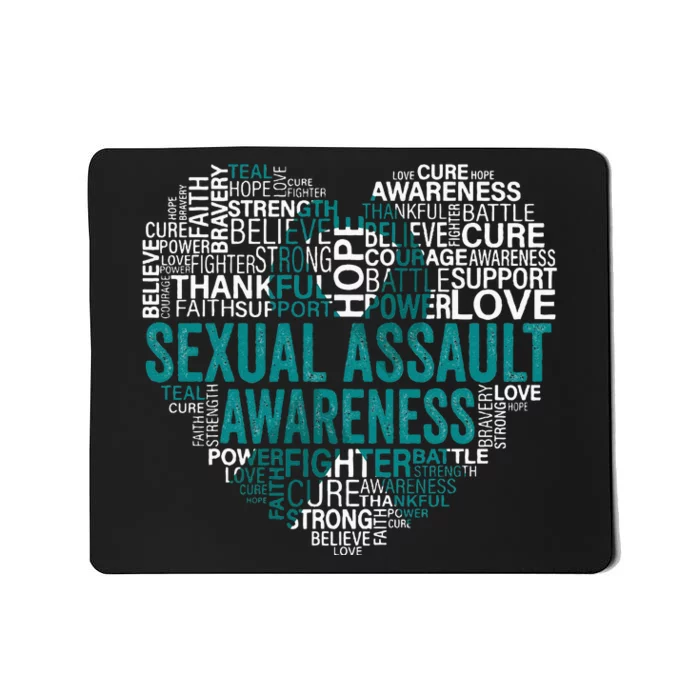 Sexual Assault Teal Ribbon Awareness Support Mousepad