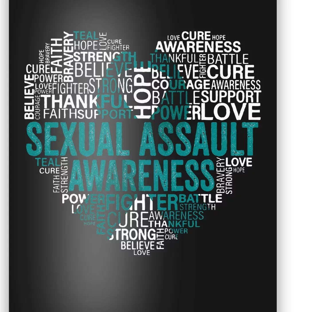 Sexual Assault Teal Ribbon Awareness Support Poster