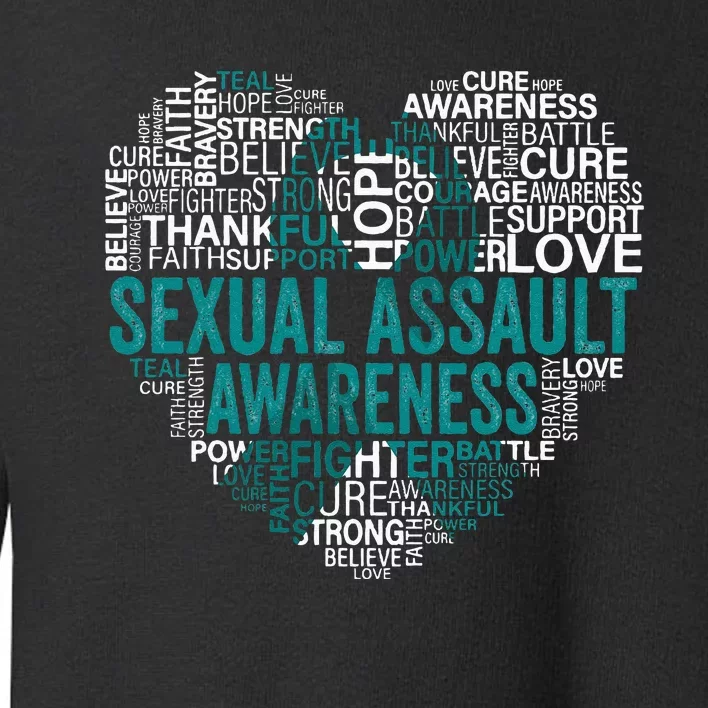 Sexual Assault Teal Ribbon Awareness Support Toddler Sweatshirt