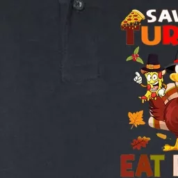 Save a turkey eat a pizza Thanksgiving Softstyle Adult Sport Polo