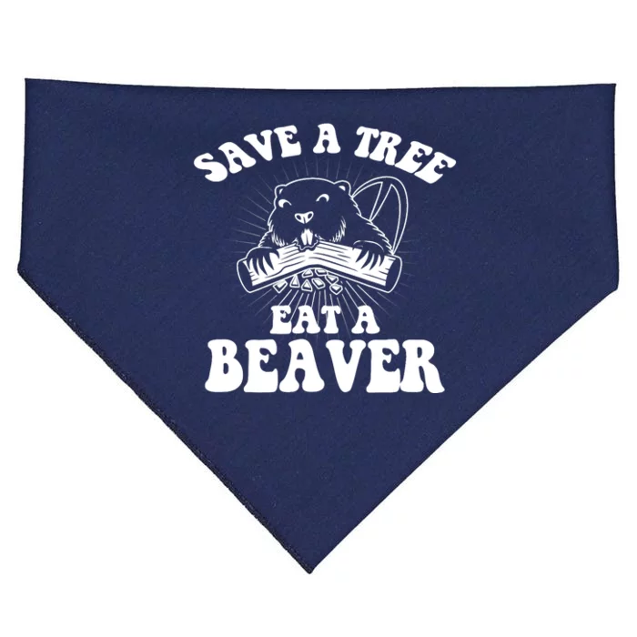 Save A Tree Eat A Beaver Funny Sayings USA-Made Doggie Bandana