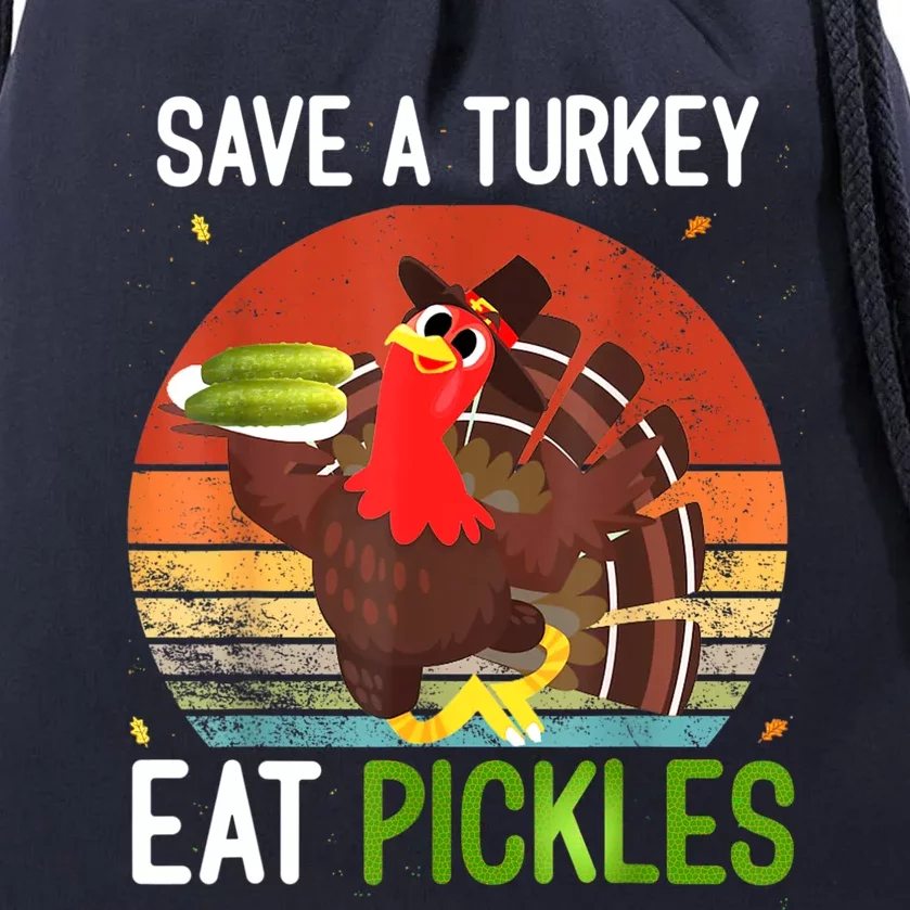 Save A Turkey Eat A Pickles Funny Thanksgiving Costume Drawstring Bag