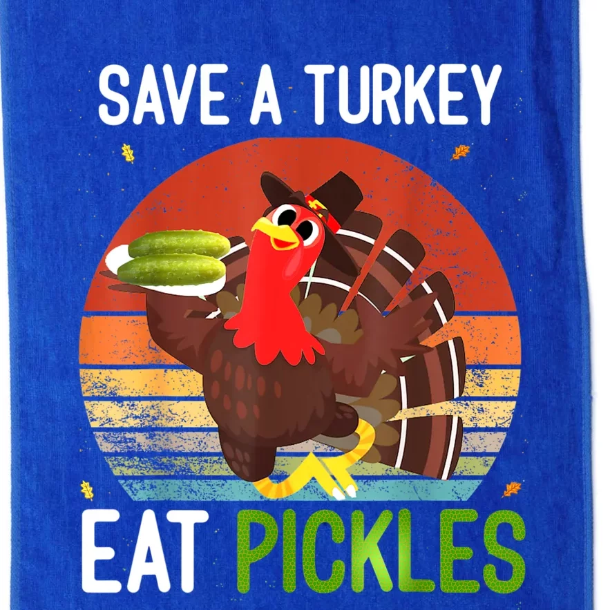 Save A Turkey Eat A Pickles Funny Thanksgiving Costume Platinum Collection Golf Towel