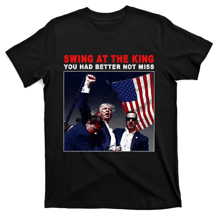 Swing At The King President Trump 2024 Usa Flag T-Shirt