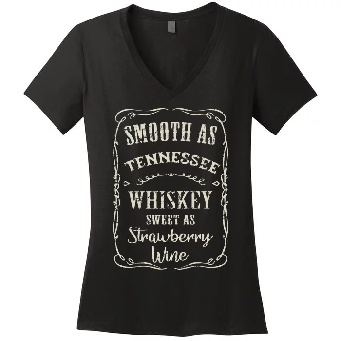 Smooth As Tennessee Whiskey Funny Humour Vacation Women's V-Neck T-Shirt