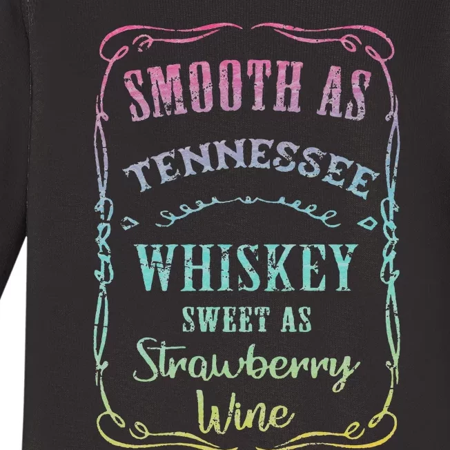 Smooth as Tennessee Whiskey Funny Humour Tee Vacation Baby Long Sleeve Bodysuit