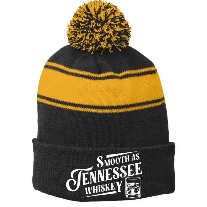 Smooth As Tennessee Whiskey Stripe Pom Pom Beanie