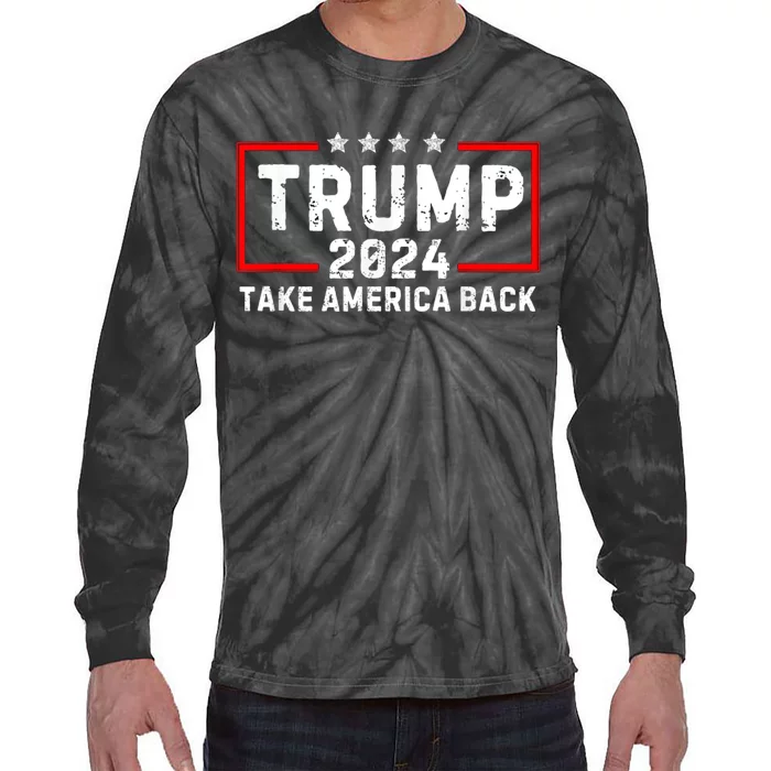 Save America Trump 2024 3 Tie-Dye Long Sleeve Shirt