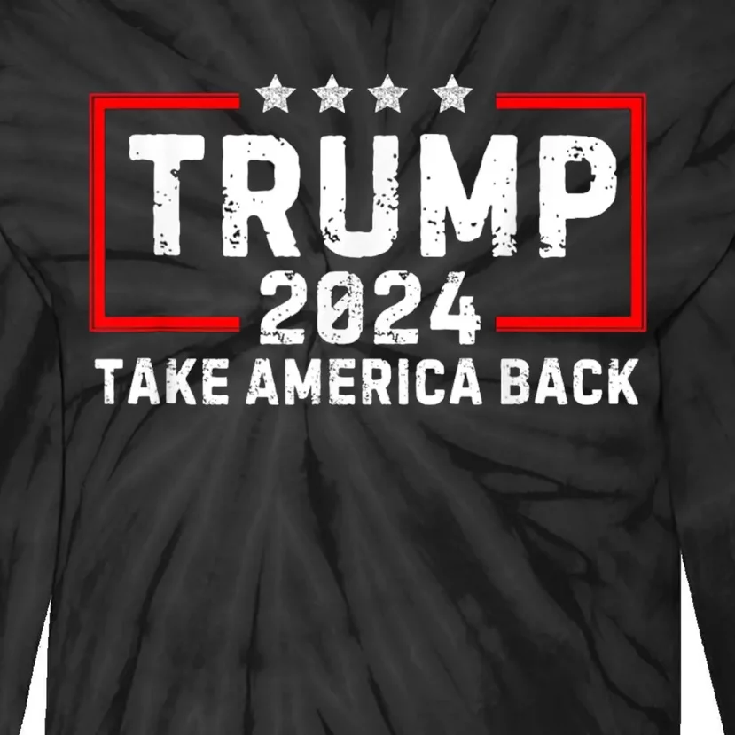 Save America Trump 2024 3 Tie-Dye Long Sleeve Shirt