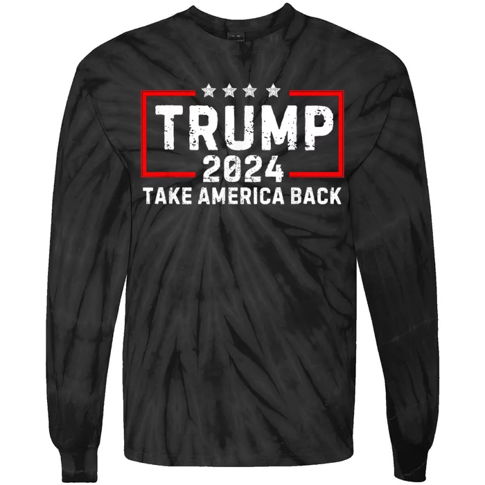 Save America Trump 2024 3 Tie-Dye Long Sleeve Shirt